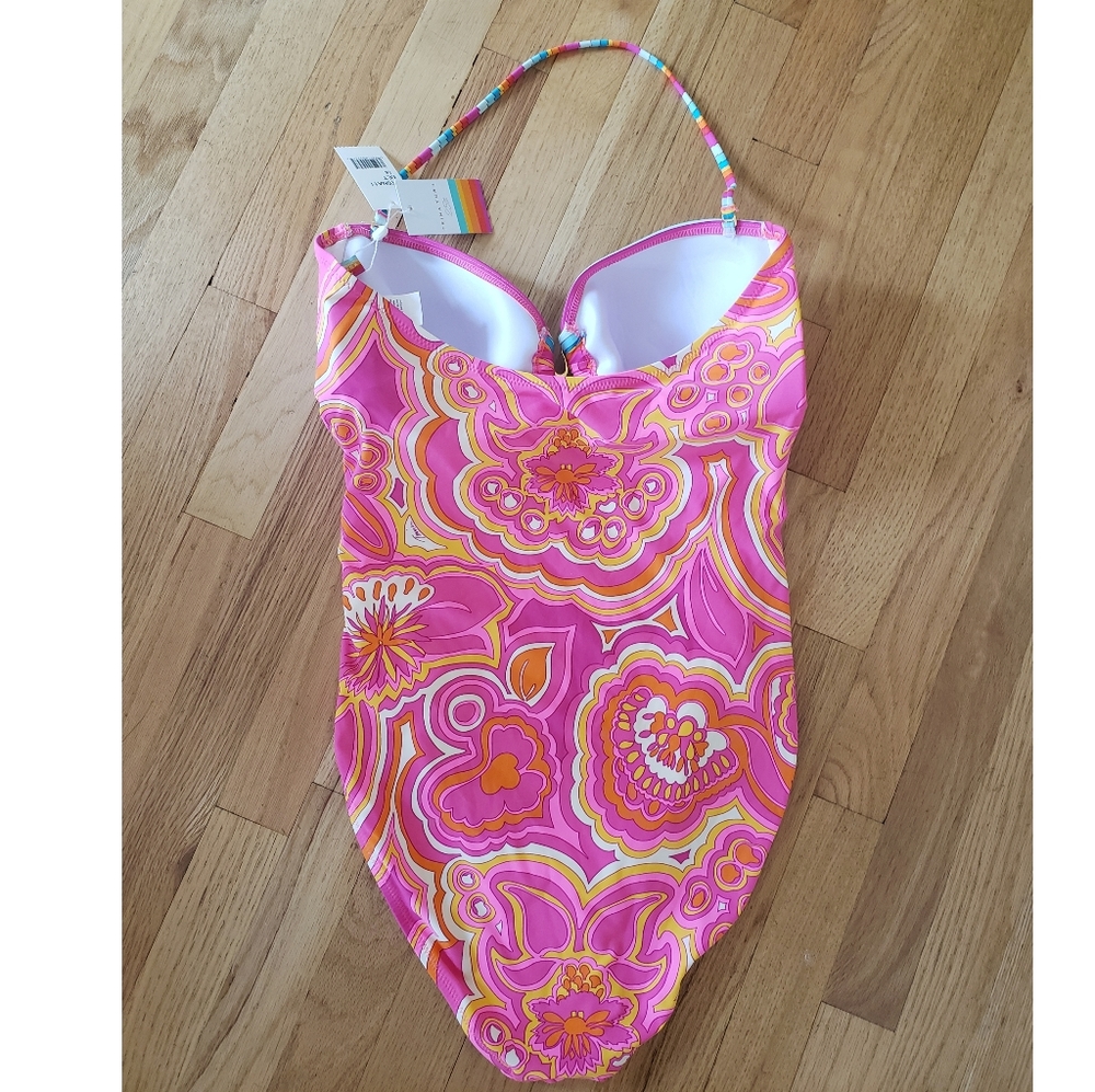 NWT Trina Turk Morning Sunrise Bandeau SwimSuit - Picture 5 of 14